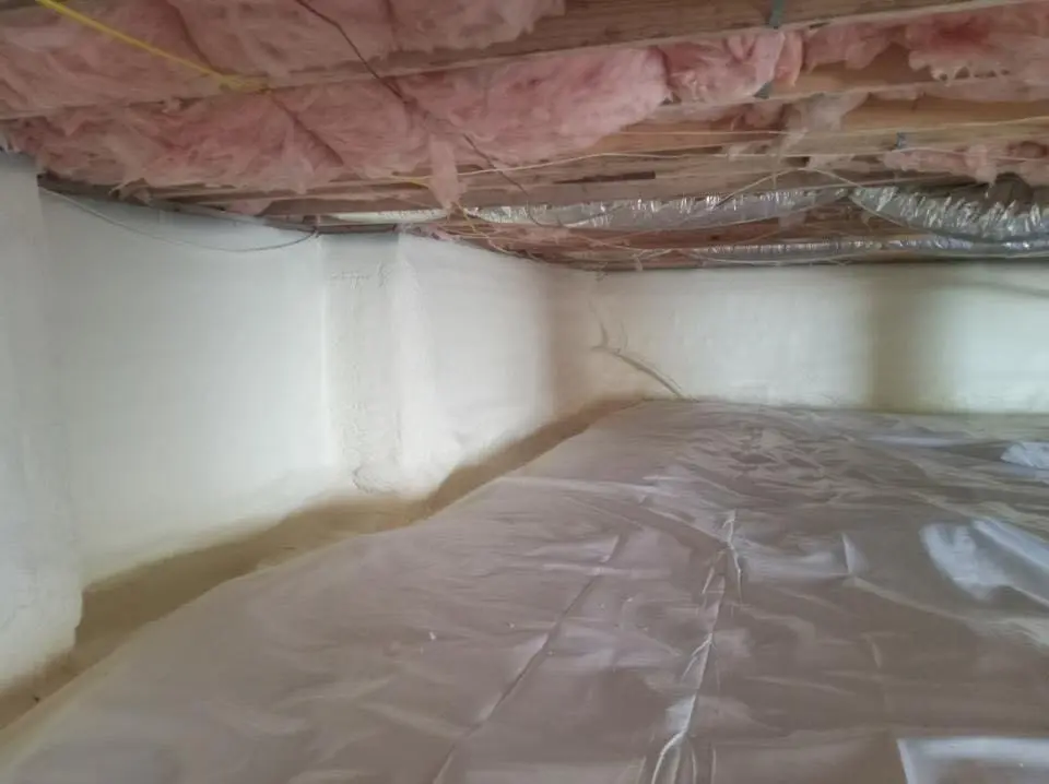 Crawl space encapsulation with closed-cell spray foam for Attic Insulation in Waterford